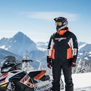 Motorfist Clutch Snowmobile Jacket. Black and Orange Jacket Vintage